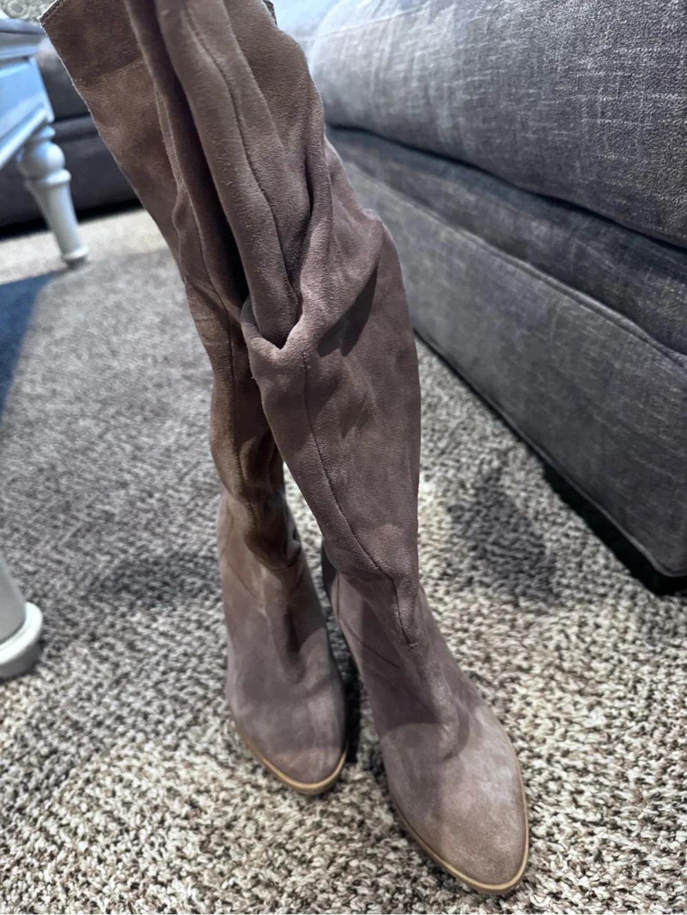 Steve Madden Taupe Suede Over-the-Knee Slouch Boots